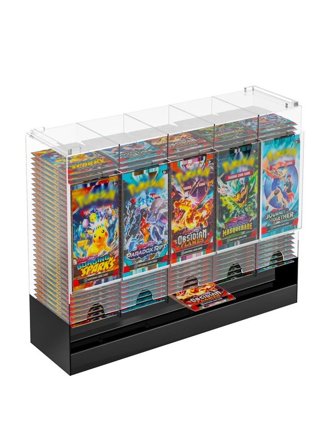 Botyboty 5-Slot Booster Pack Dispenser with Black Base, Card Pack Dispenser Fits 200 Booster Packs for Dispensing, Compatible with TCG Trading Card Boosters and Sports Card Boosters & More, Acrylic Stackable - Image 1